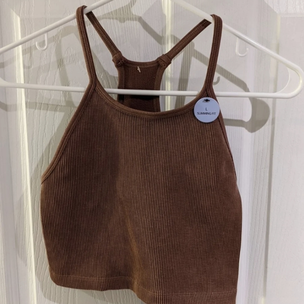 Bella Seamless Racerback Tank (Brown)